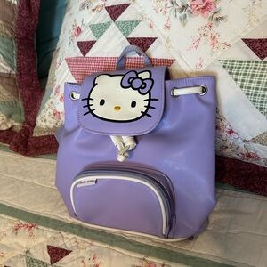 Vintage Y2K 2003 Purple Hello Kitty backpack with adjustable straps